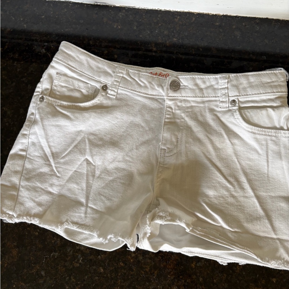 Cat & Jack White Denim Frayed Hem Shorts